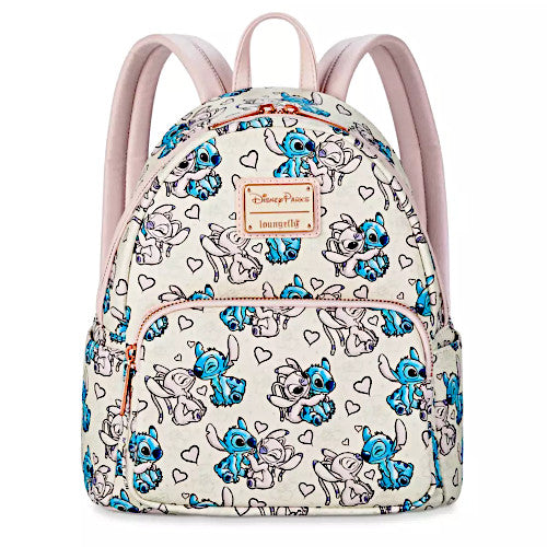 EXCLUSIVE RE-RELEASE: Loungefly Disney Parks Stitch & Angel AOP Mini Backpack - 1/17/23