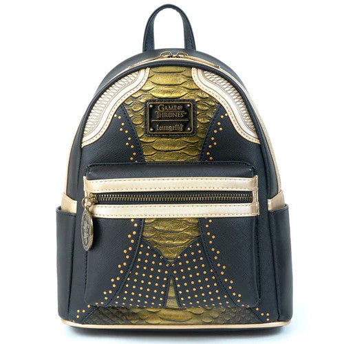 EXCLUSIVE DROP: Loungefly Game Of Thrones Queen Cersei Black & Gold Armor Mini Backpack (LE) - COMING SOON