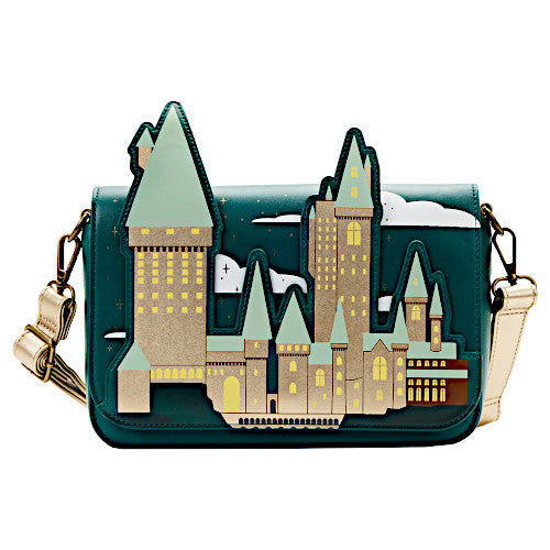 Loungefly Harry Potter Golden Hogwarts Castle Crossbody Bag With Coin Pouch