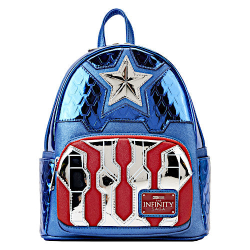 Loungefly Marvel Captain America Metallic Cosplay Mini Backpack